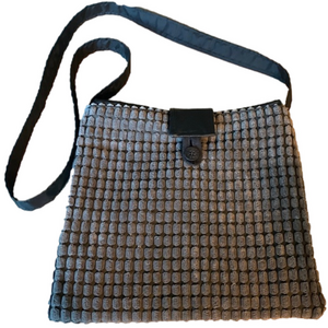 Grey and black purse